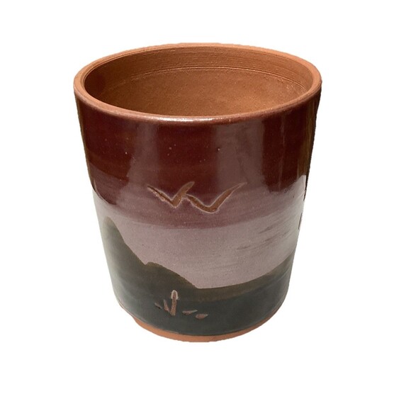 Vintage Superstition Stoneware South Western Desert Cacti 4" Planter Pottery Pot - Picture 1 of 13